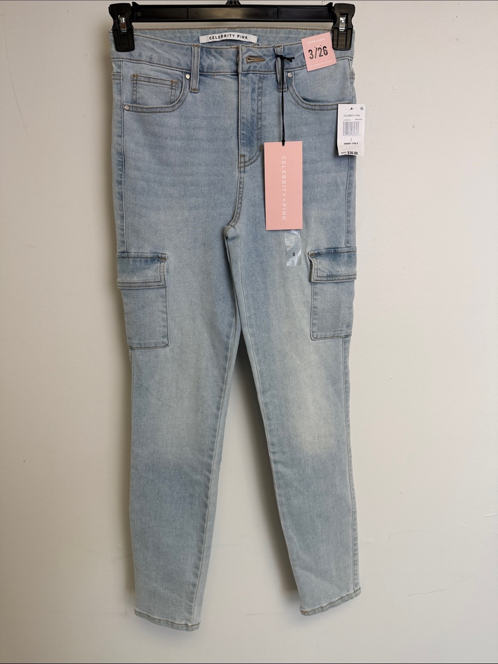 Celebrity Pink Pale Blue Skinny Cargo Jeans